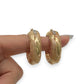 NZGD | 18ct Gold Earrings Graziella Heritage Texture Hoops 32.8mm