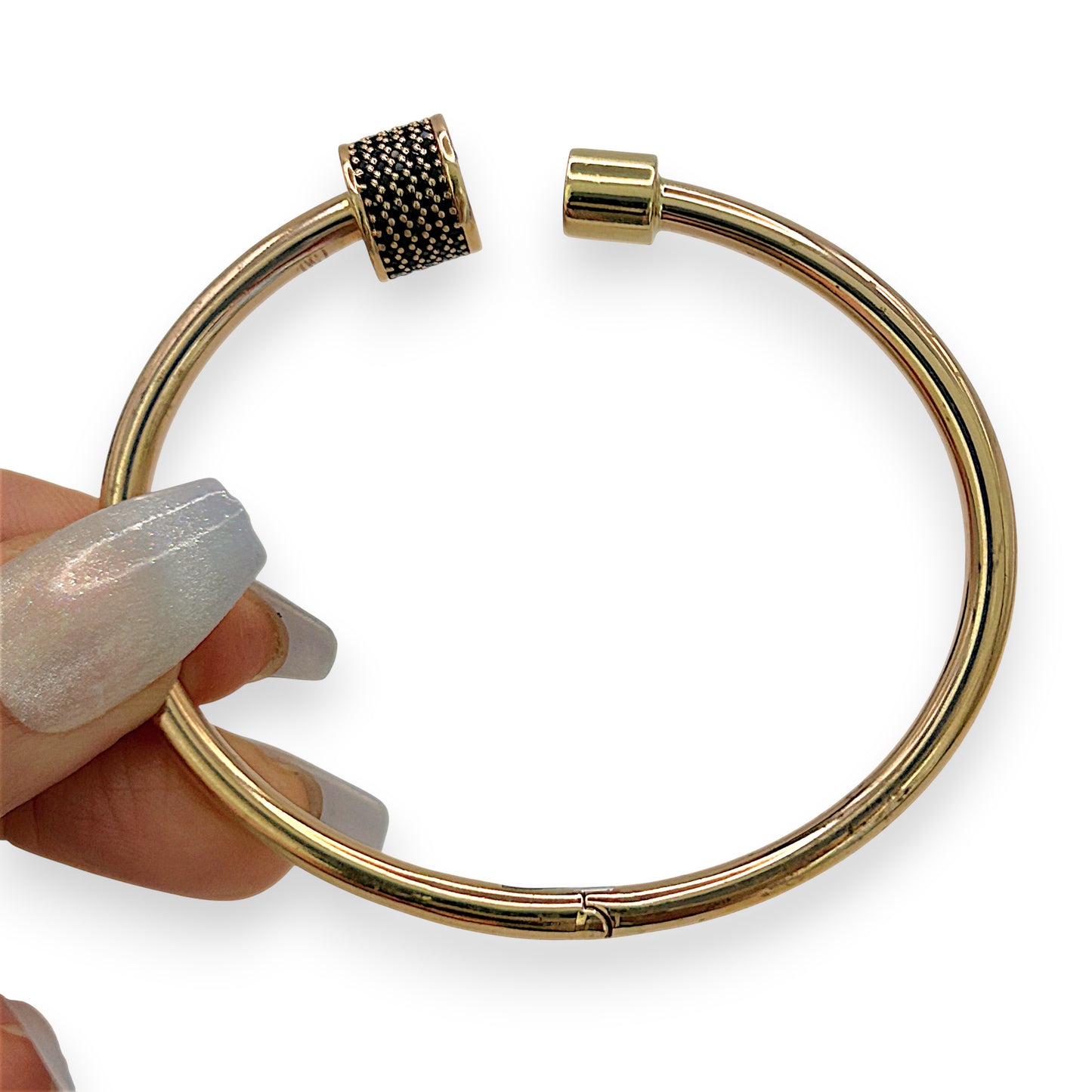 NZGD | 18ct Rose Gold Rosé Midnight Oval Cuff Bangle