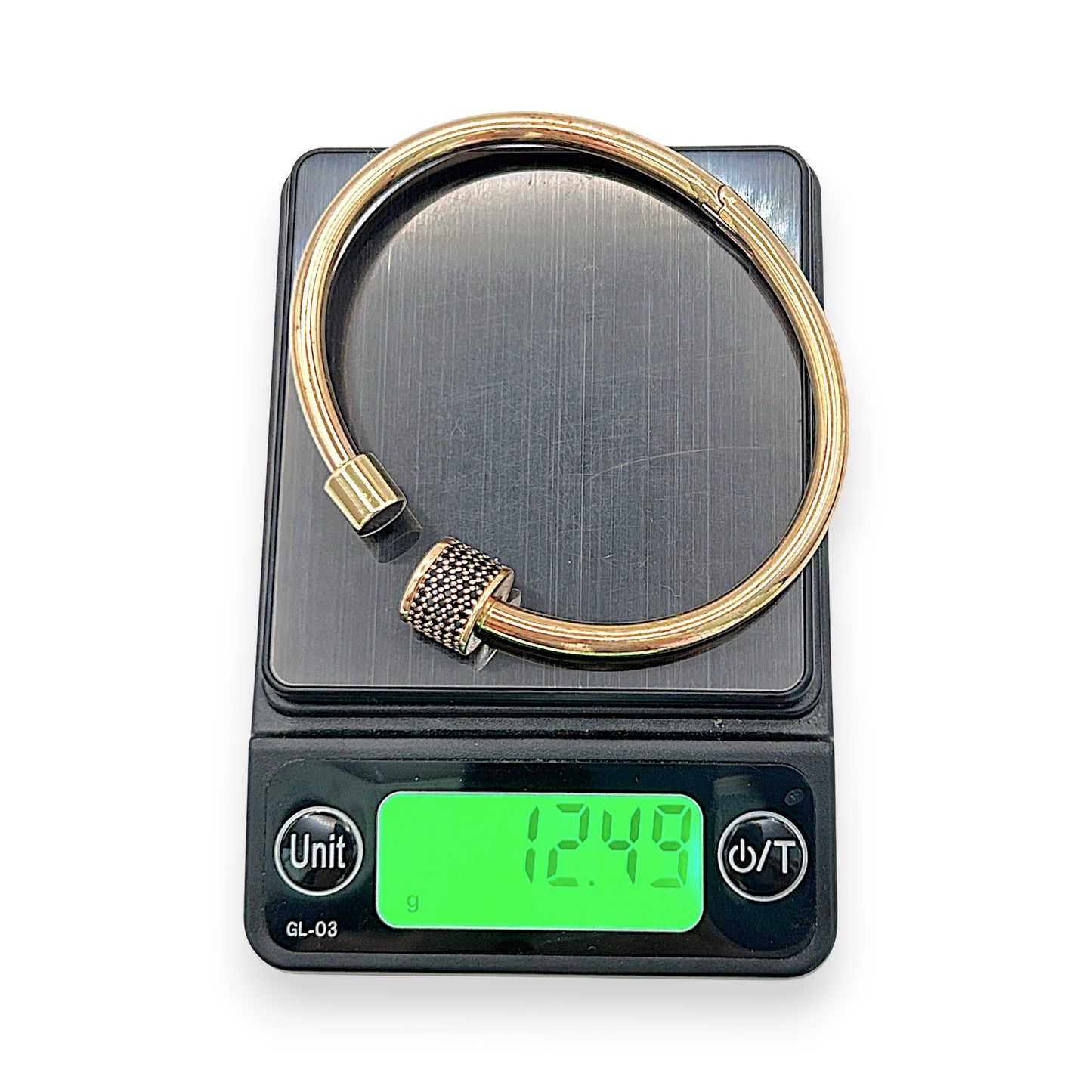 NZGD | 18ct Rose Gold Rosé Midnight Oval Cuff Bangle