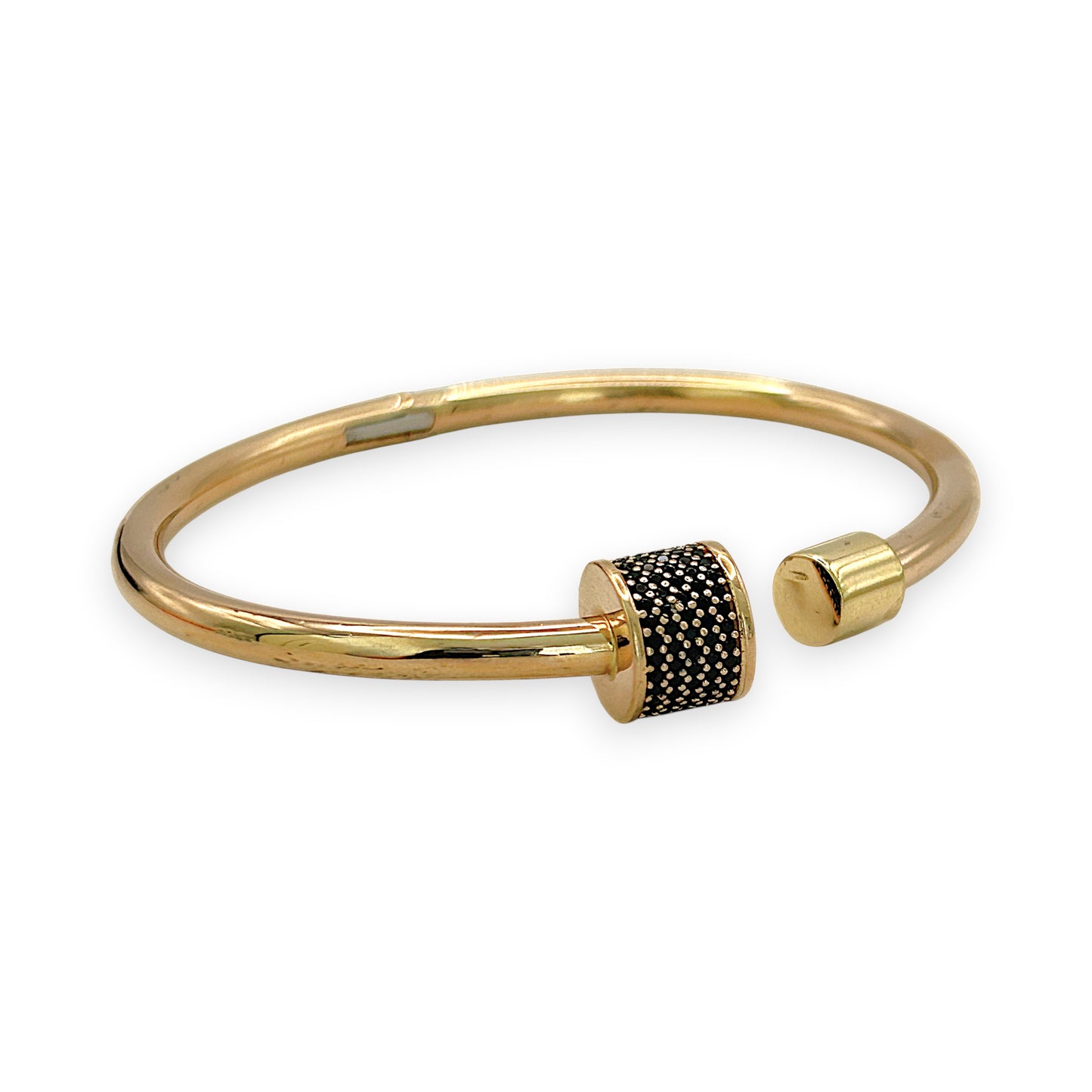NZGD | 18ct Rose Gold Rosé Midnight Oval Cuff Bangle