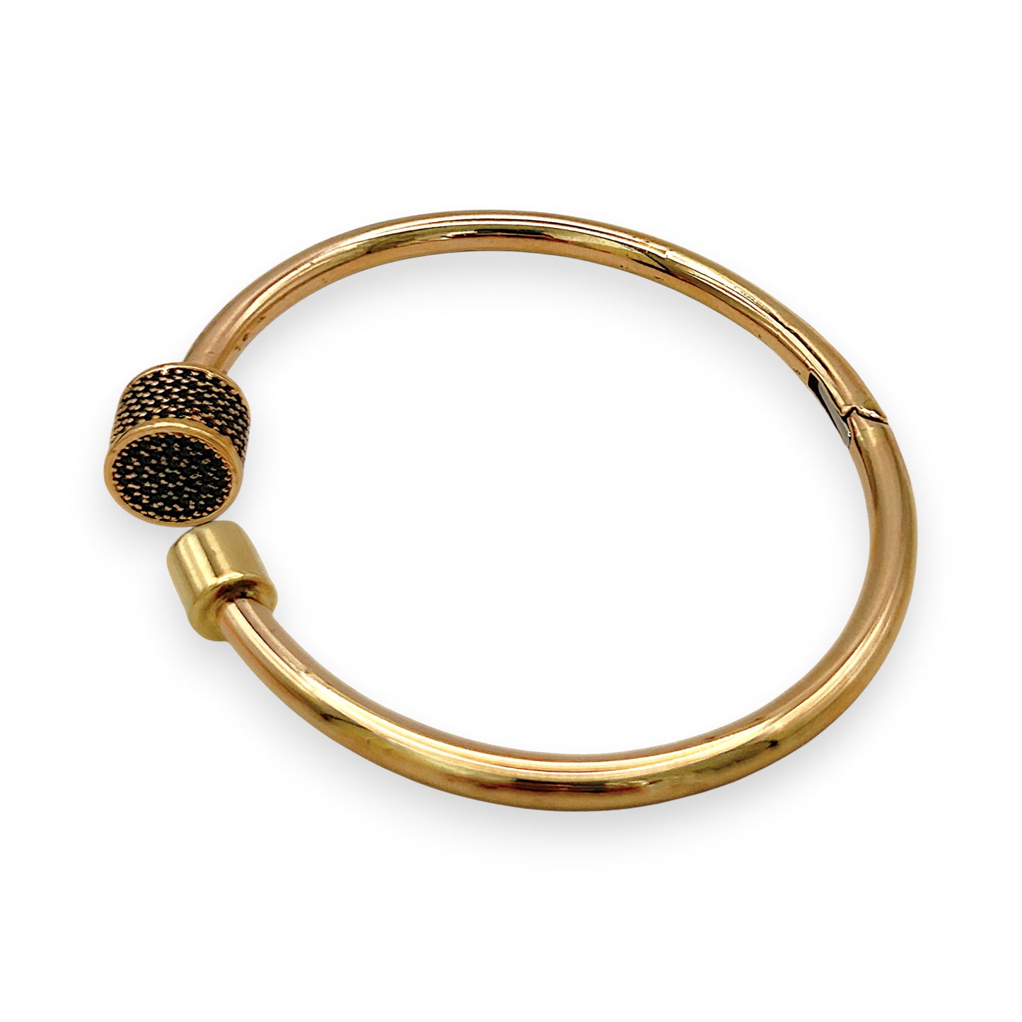 NZGD | 18ct Rose Gold Rosé Midnight Oval Cuff Bangle