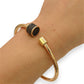 NZGD | 18ct Rose Gold Rosé Midnight Oval Cuff Bangle