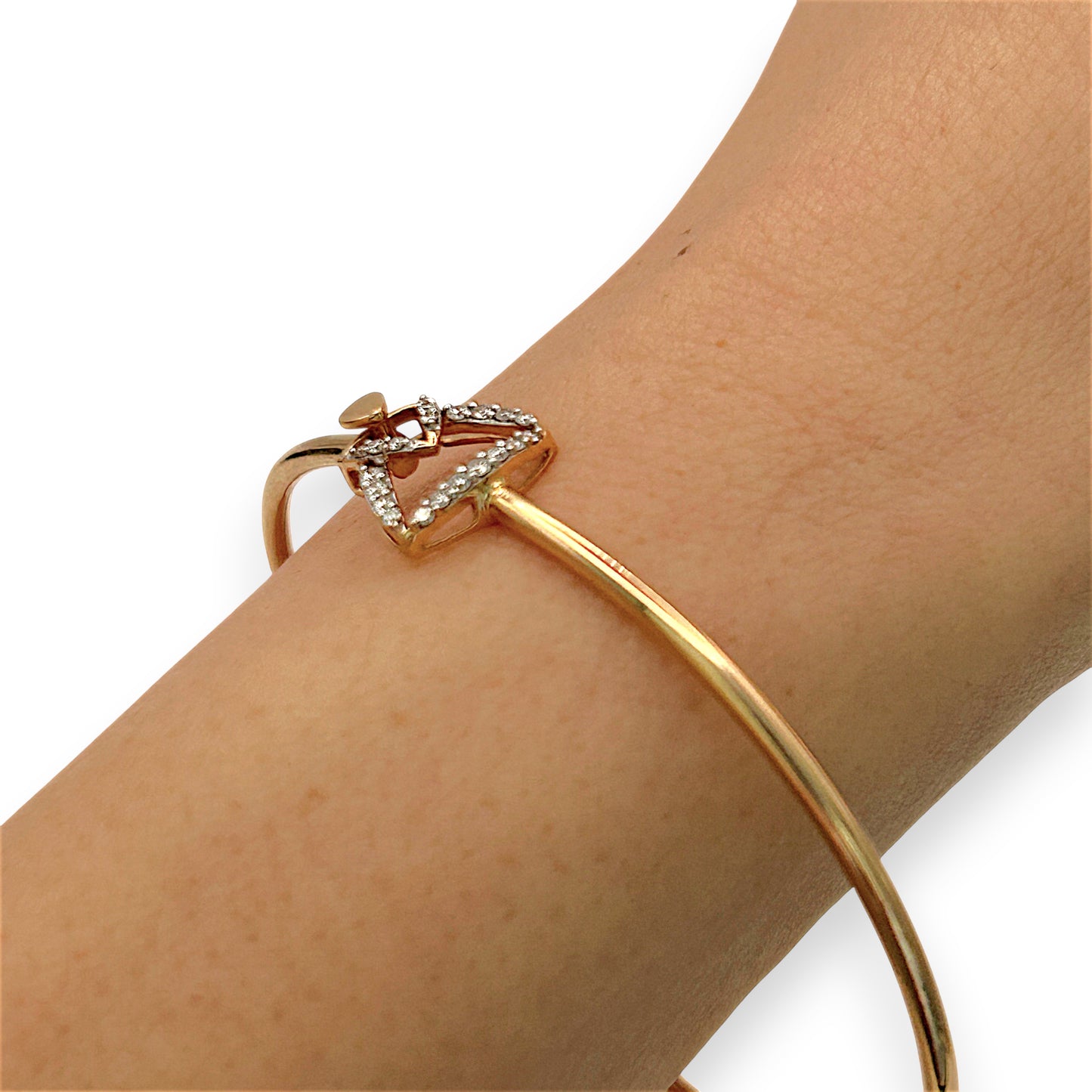NZGD| 18ct Rose Gold Petal Arc Diamond Bangle