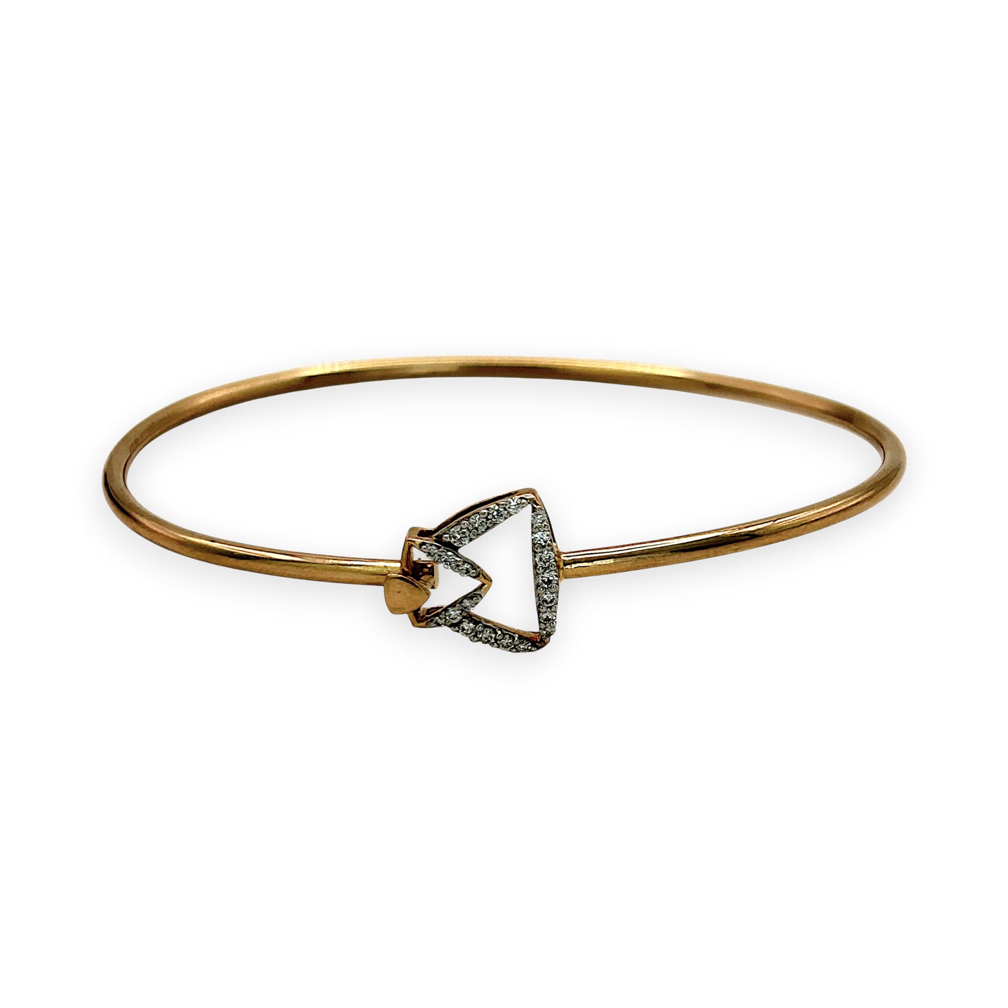 NZGD| 18ct Rose Gold Petal Arc Diamond Bangle