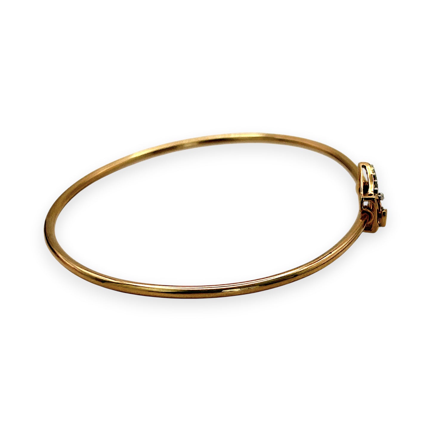 NZGD| 18ct Rose Gold Petal Arc Diamond Bangle