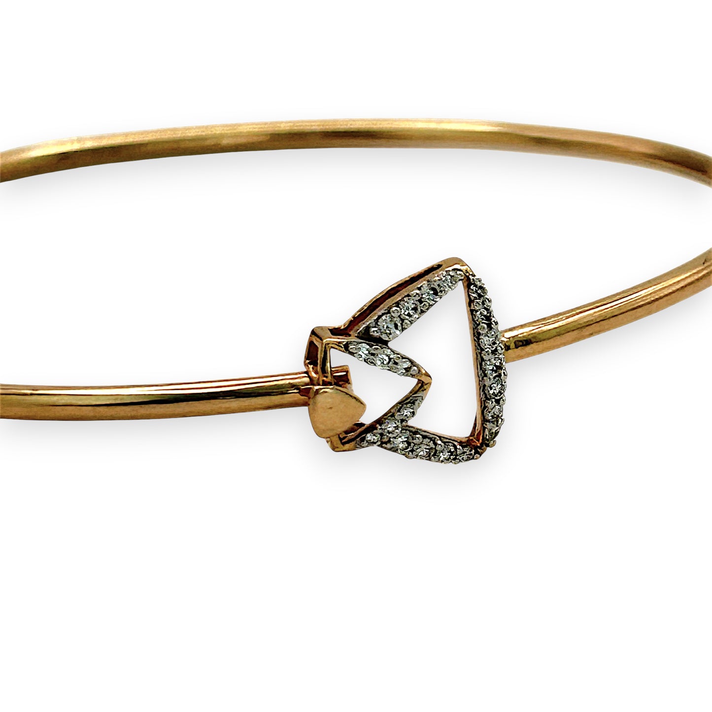 NZGD| 18ct Rose Gold Petal Arc Diamond Bangle