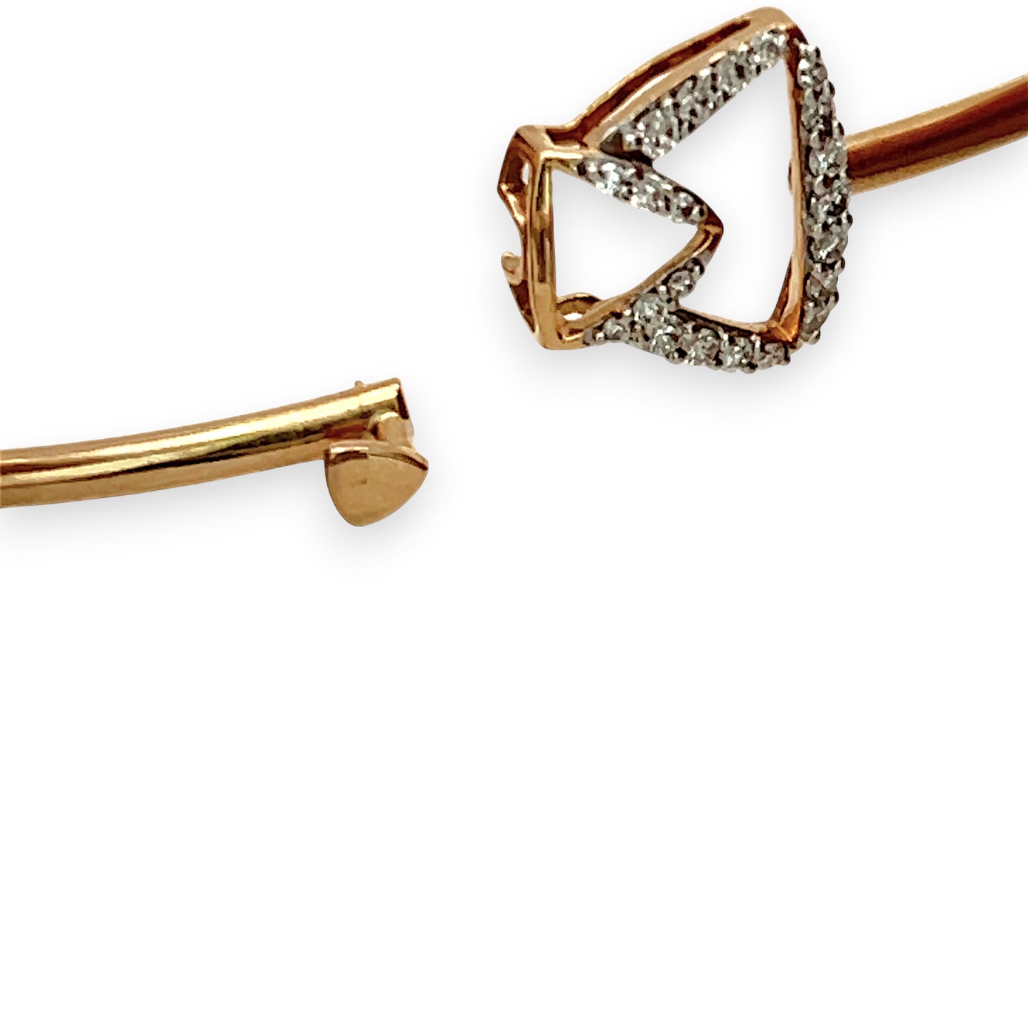 NZGD| 18ct Rose Gold Petal Arc Diamond Bangle
