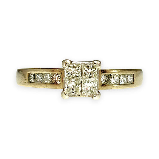 FLASH SALE | 9ct Gold Princess Cut Diamond Ring. Valuation $2,350.00. R # 280