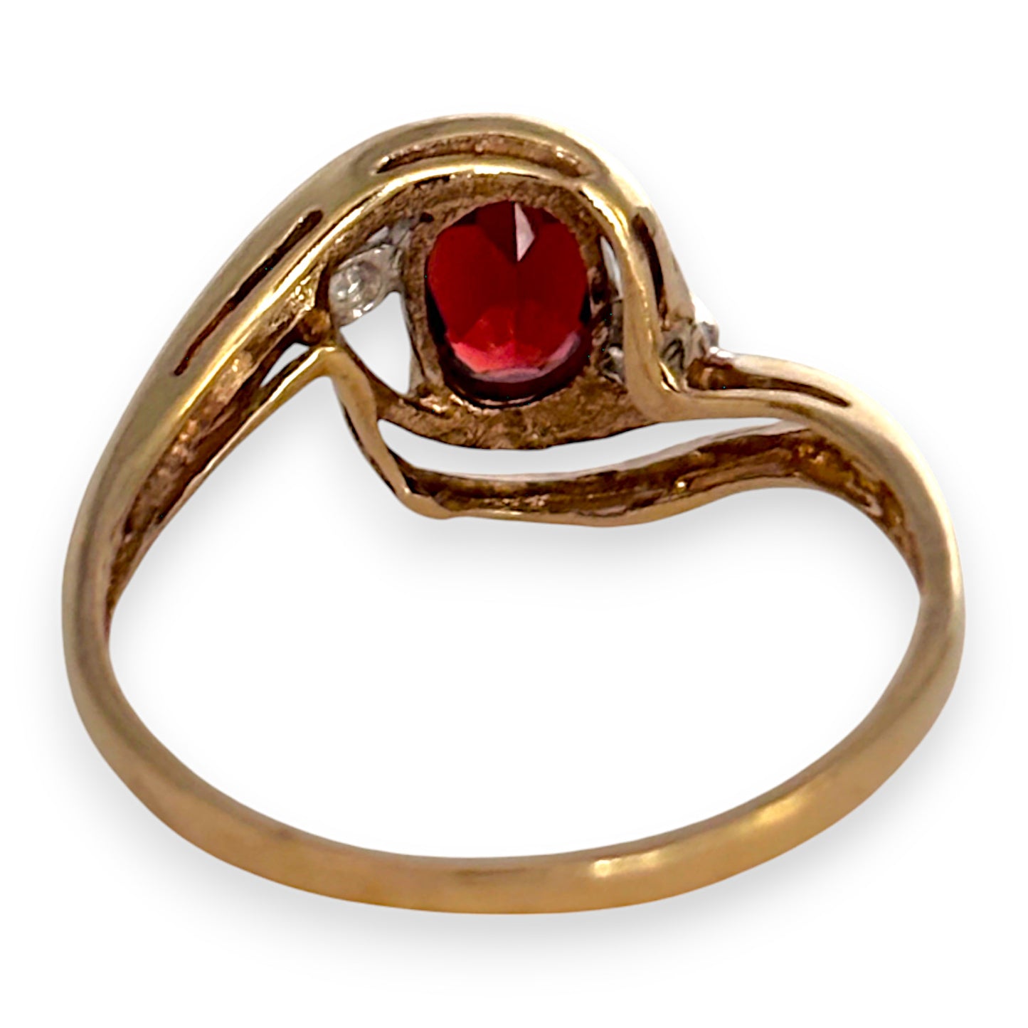 9ct Gold Ring with Generous Size Red Stone, Size N. R # 281