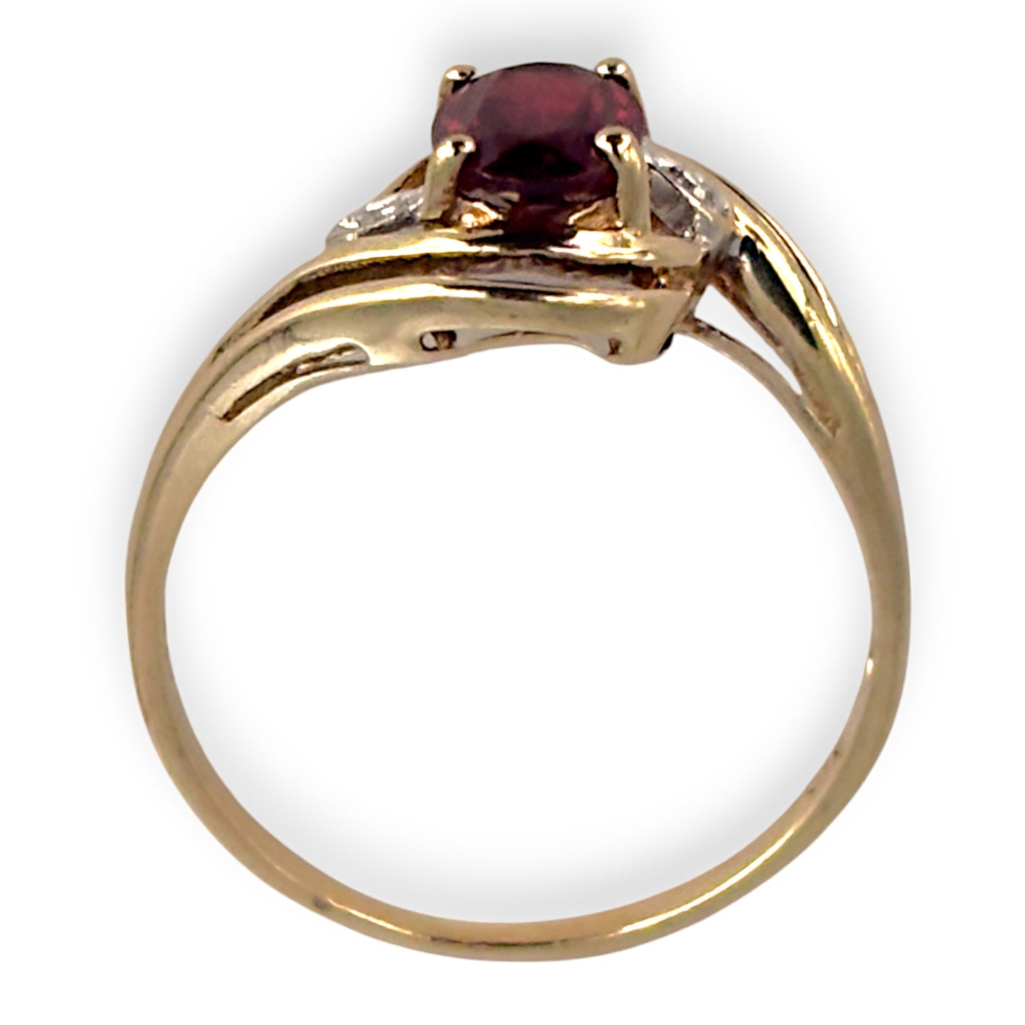 9ct Gold Ring with Generous Size Red Stone, Size N. R # 281
