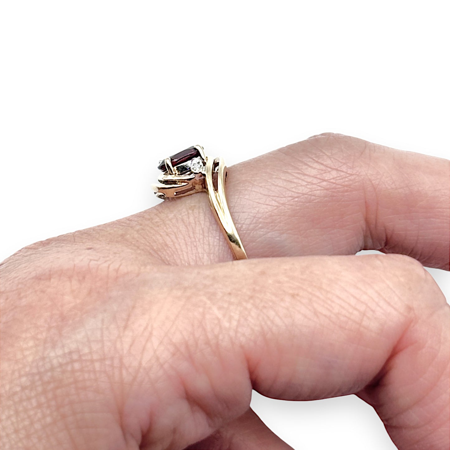 9ct Gold Ring with Generous Size Red Stone, Size N. R # 281