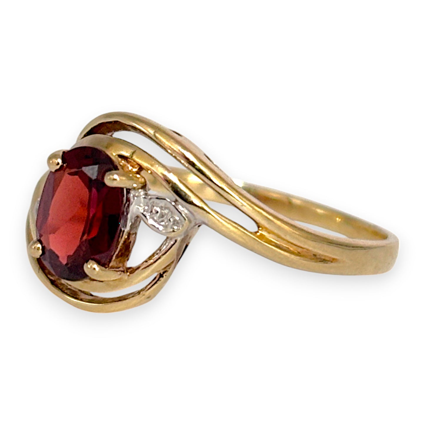 9ct Gold Ring with Generous Size Red Stone, Size N. R # 281