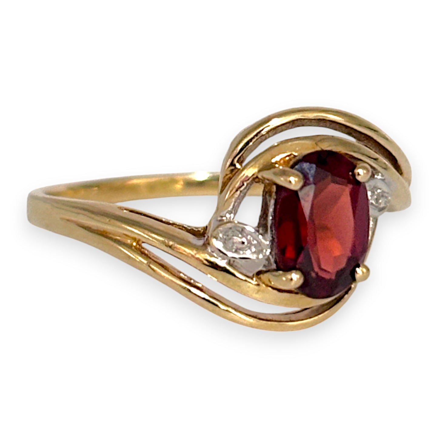9ct Gold Ring with Generous Size Red Stone, Size N. R # 281