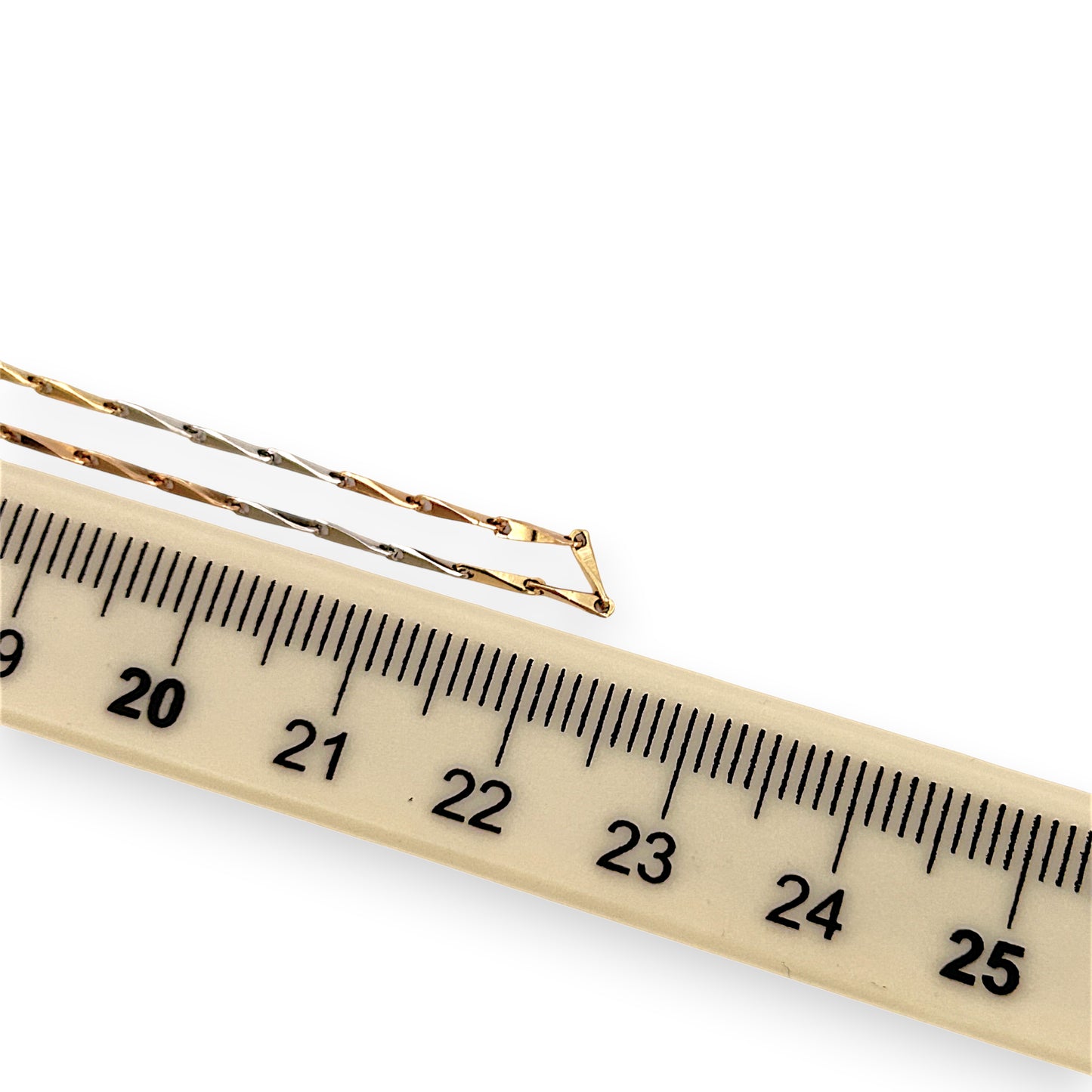 NZGD | 18ct Y/W Gold Auric Dual Glow Needle Link Chain 44cm