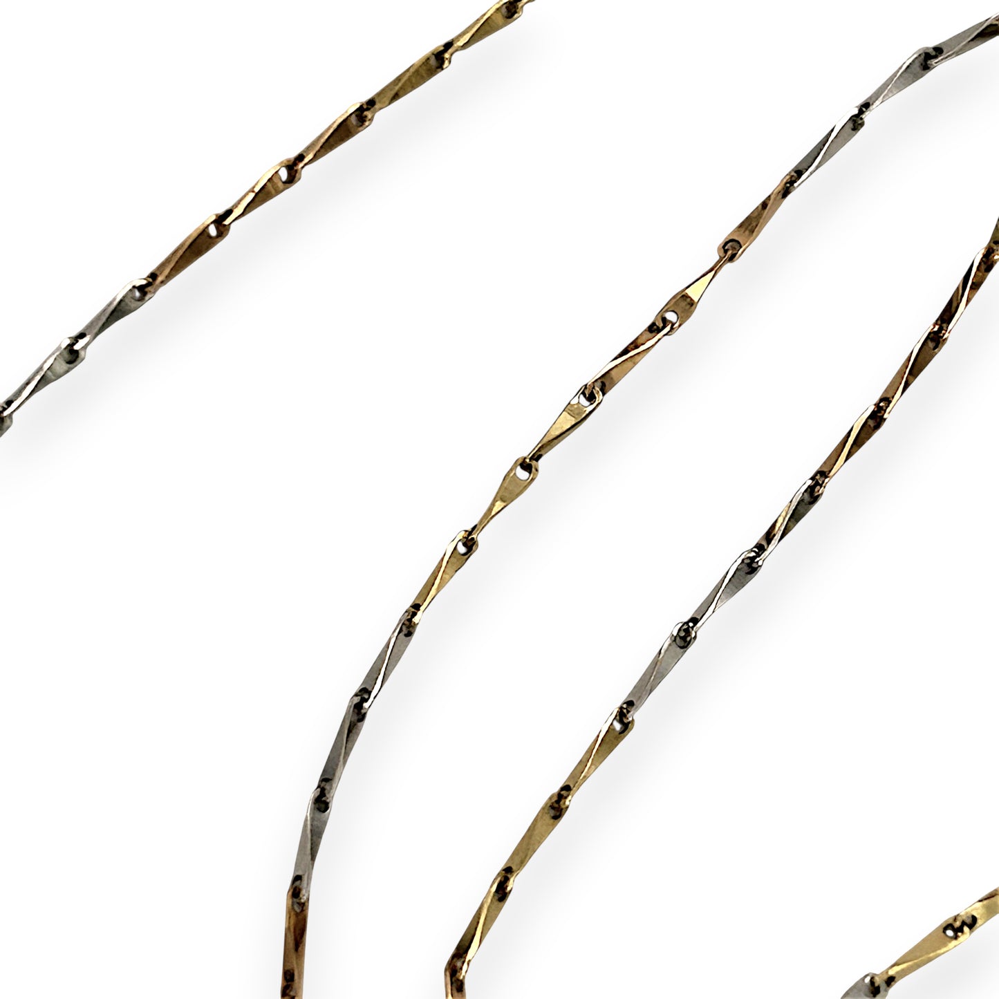 NZGD | 18ct Y/W Gold Auric Dual Glow Needle Link Chain 44cm