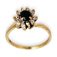 GOLD DEAL | 9K Gold Sapphire & Diamond 7 Stone Ring Size M1/2