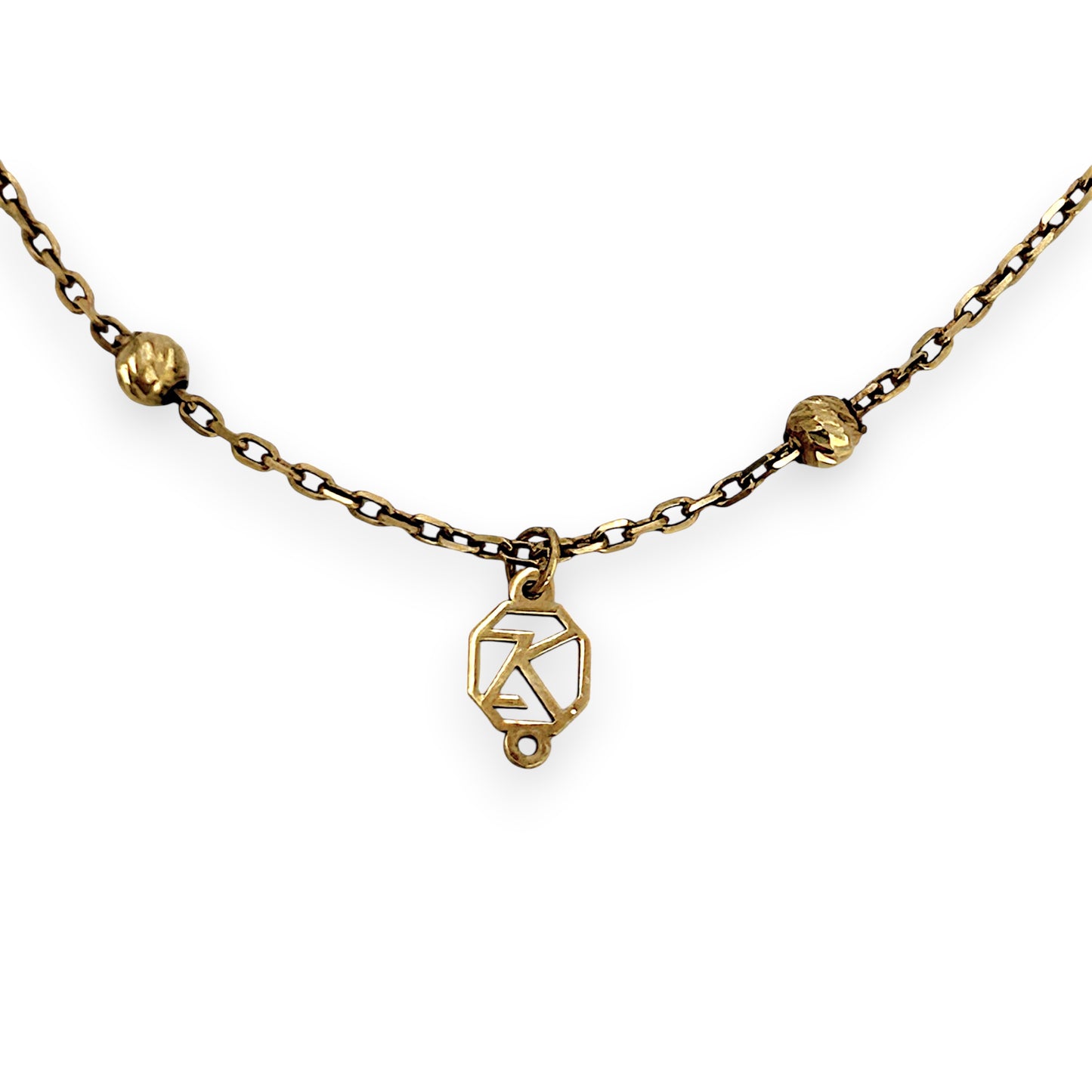 GOLD DEAL | 18ct Gold Golden Initial Echo Necklace -  35cm - 41cm (Length adjustable)