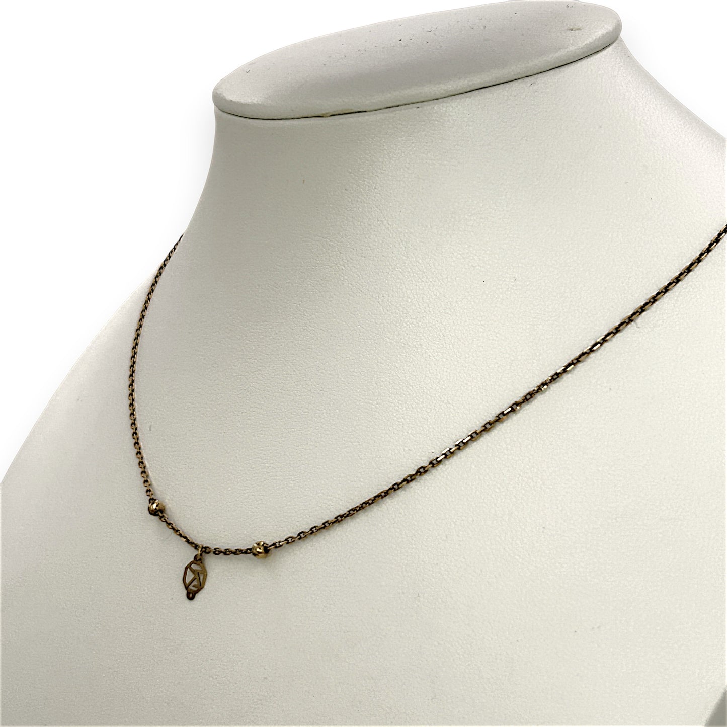 GOLD DEAL | 18ct Gold Golden Initial Echo Necklace -  35cm - 41cm (Length adjustable)