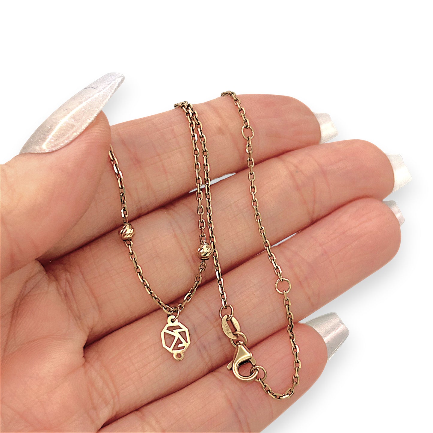 GOLD DEAL | 18ct Gold Golden Initial Echo Necklace -  35cm - 41cm (Length adjustable)