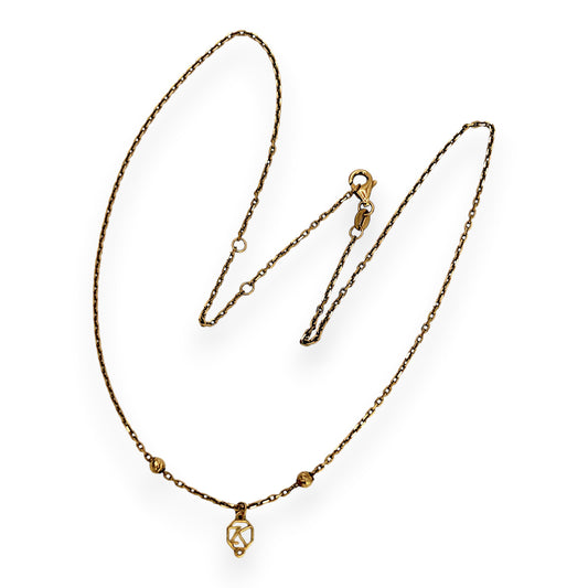 GOLD DEAL | 18ct Gold Golden Initial Echo Necklace -  35cm - 41cm (Length adjustable)