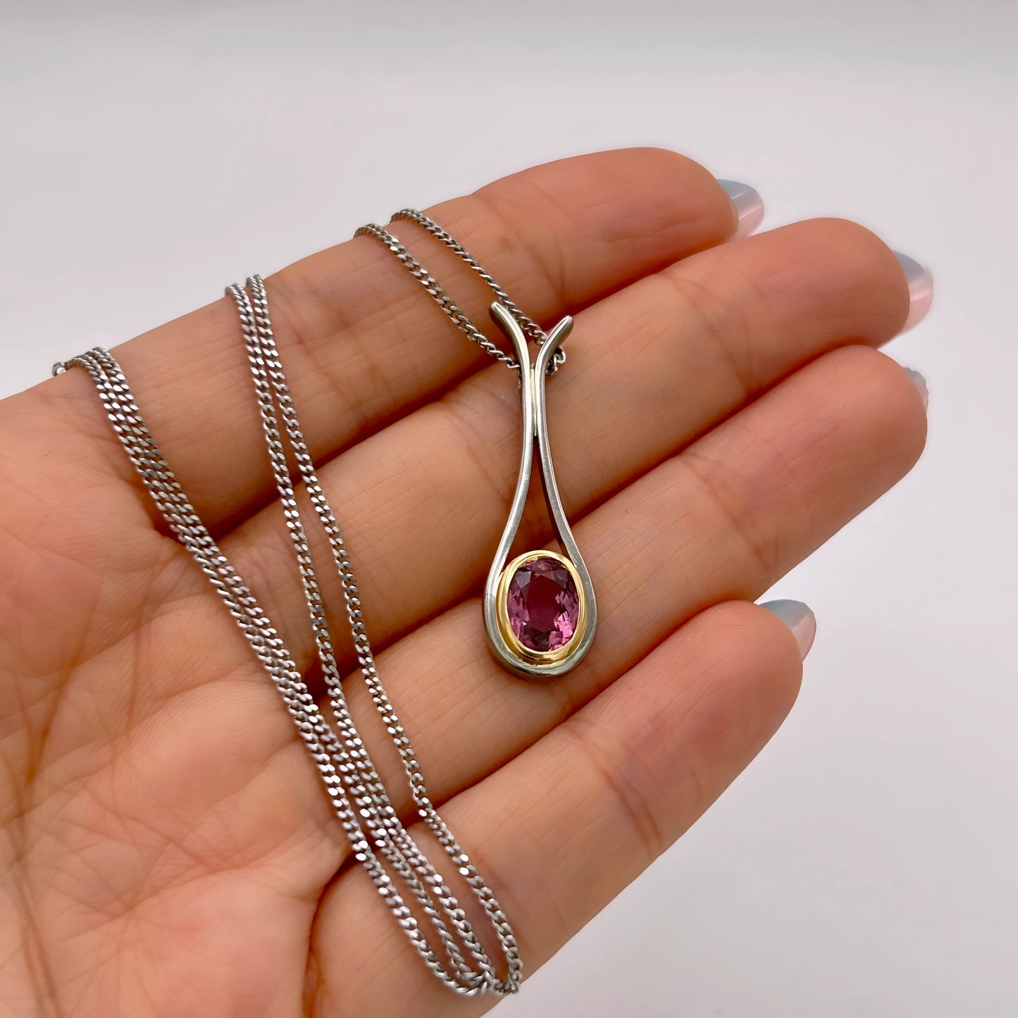 GOLD DEAL | 18kt Gold Vintage Rosé Duo‑Gold Pendant Necklace