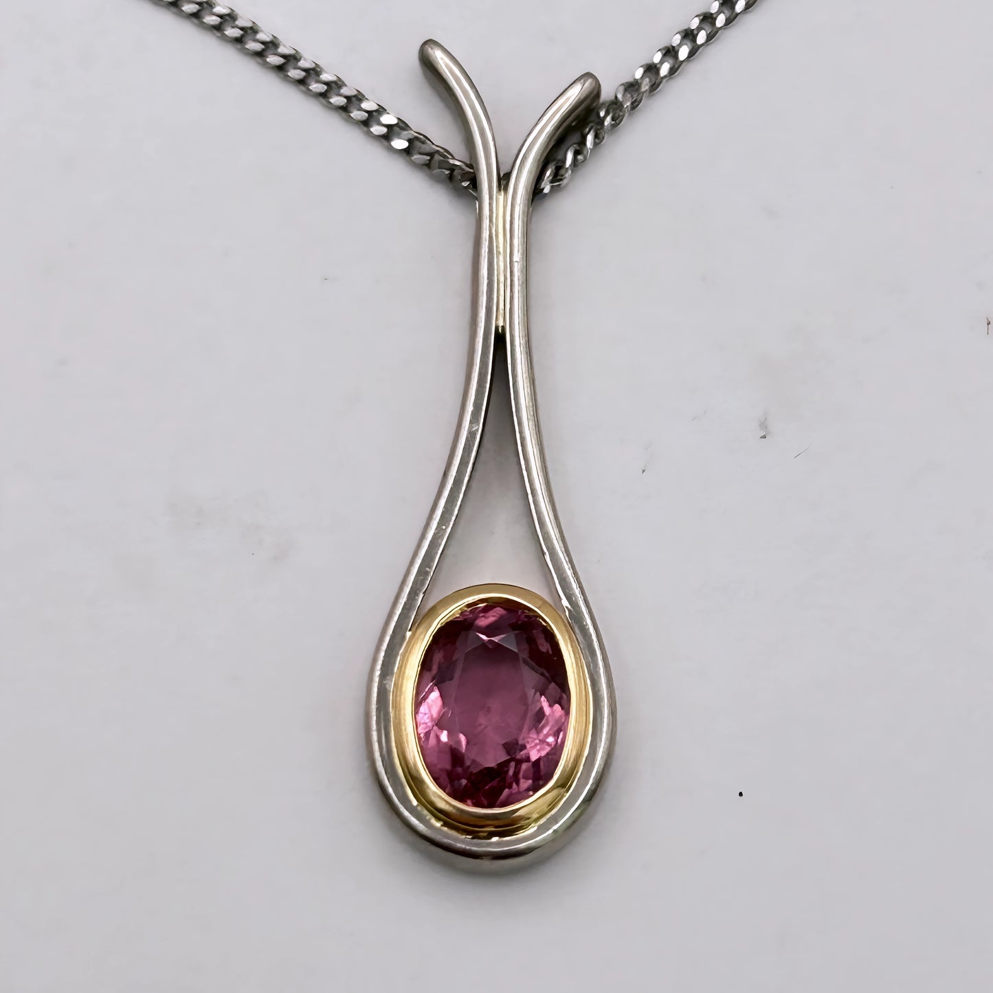 GOLD DEAL | 18kt Gold Vintage Rosé Duo‑Gold Pendant Necklace