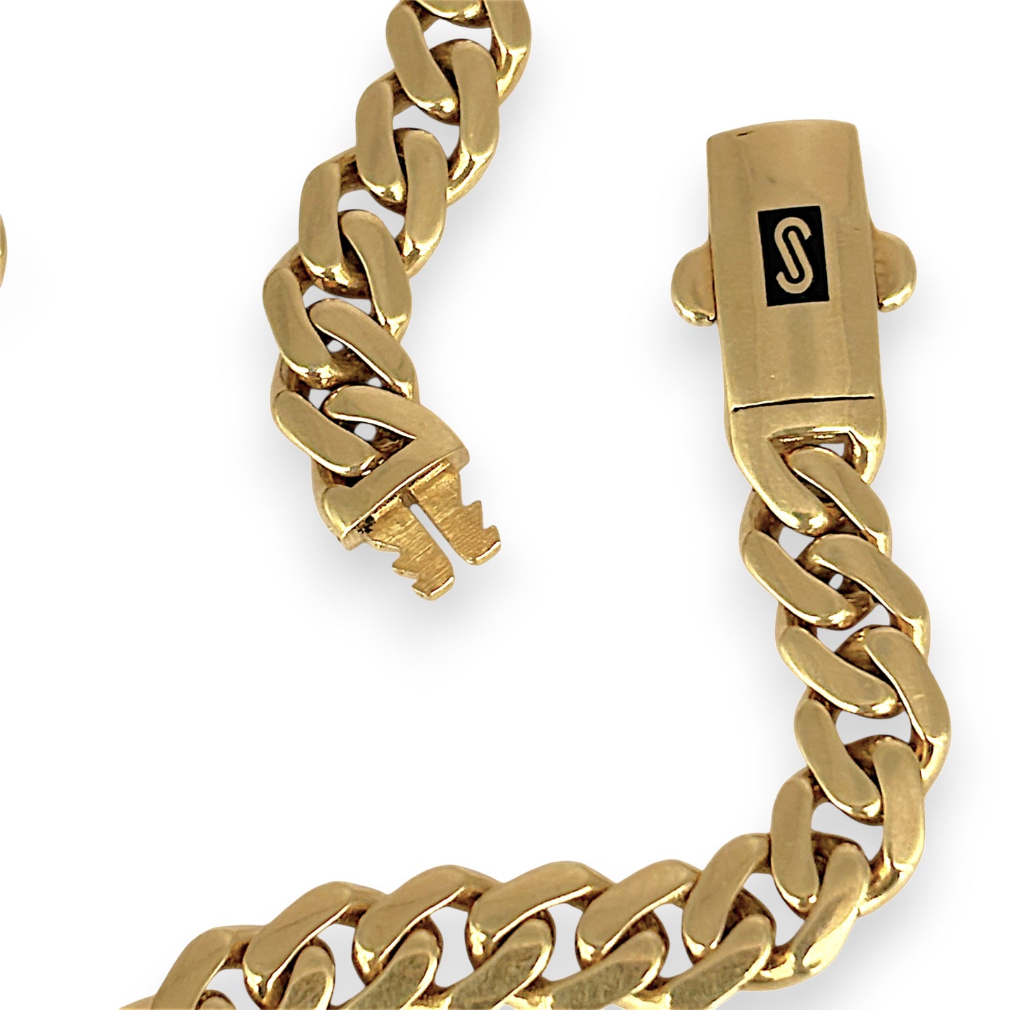 GOLD DEAL | 18ct (18kt) Gold Auric Contour Curb Bracelet 19.5cm