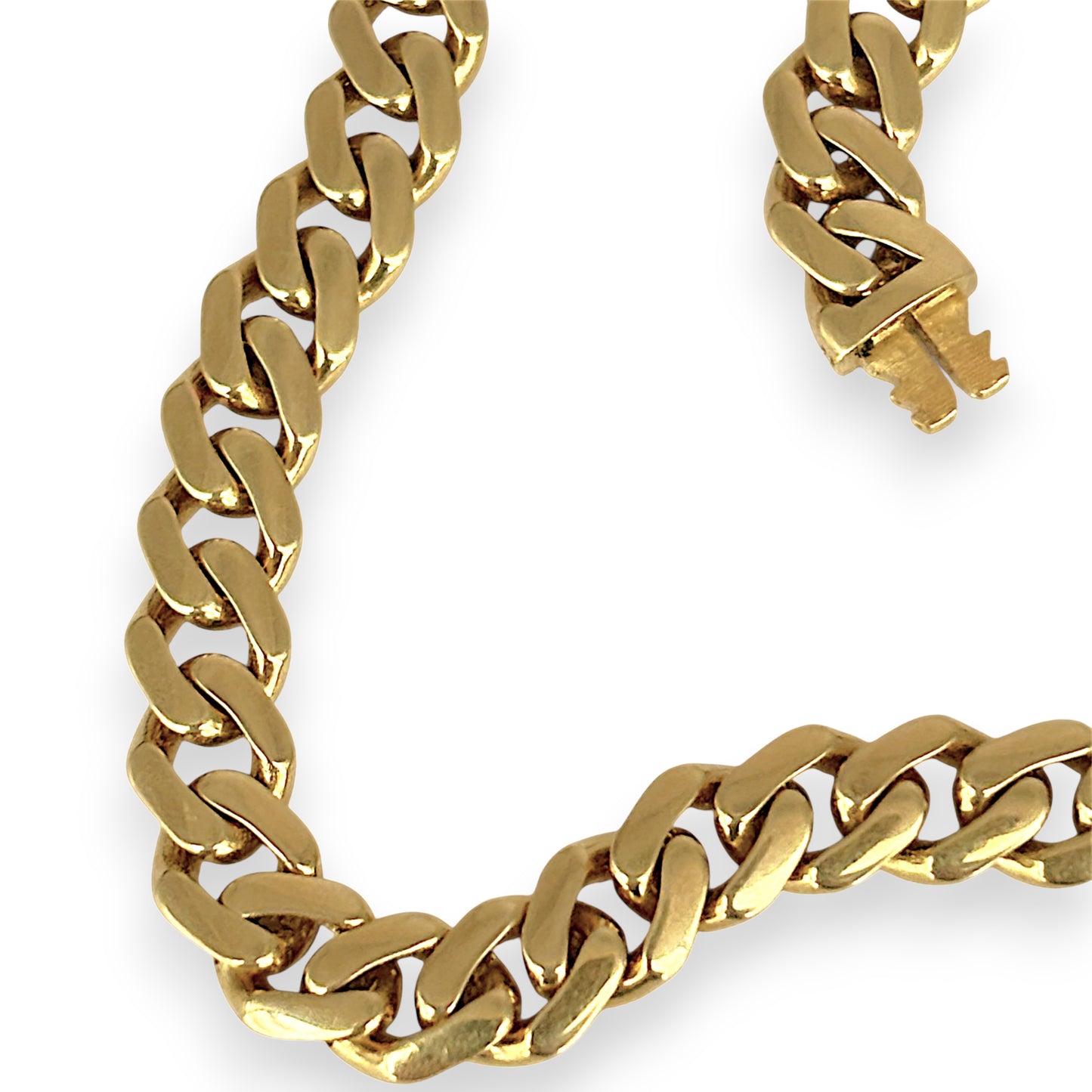 GOLD DEAL | 18ct (18kt) Gold Auric Contour Curb Bracelet 19.5cm