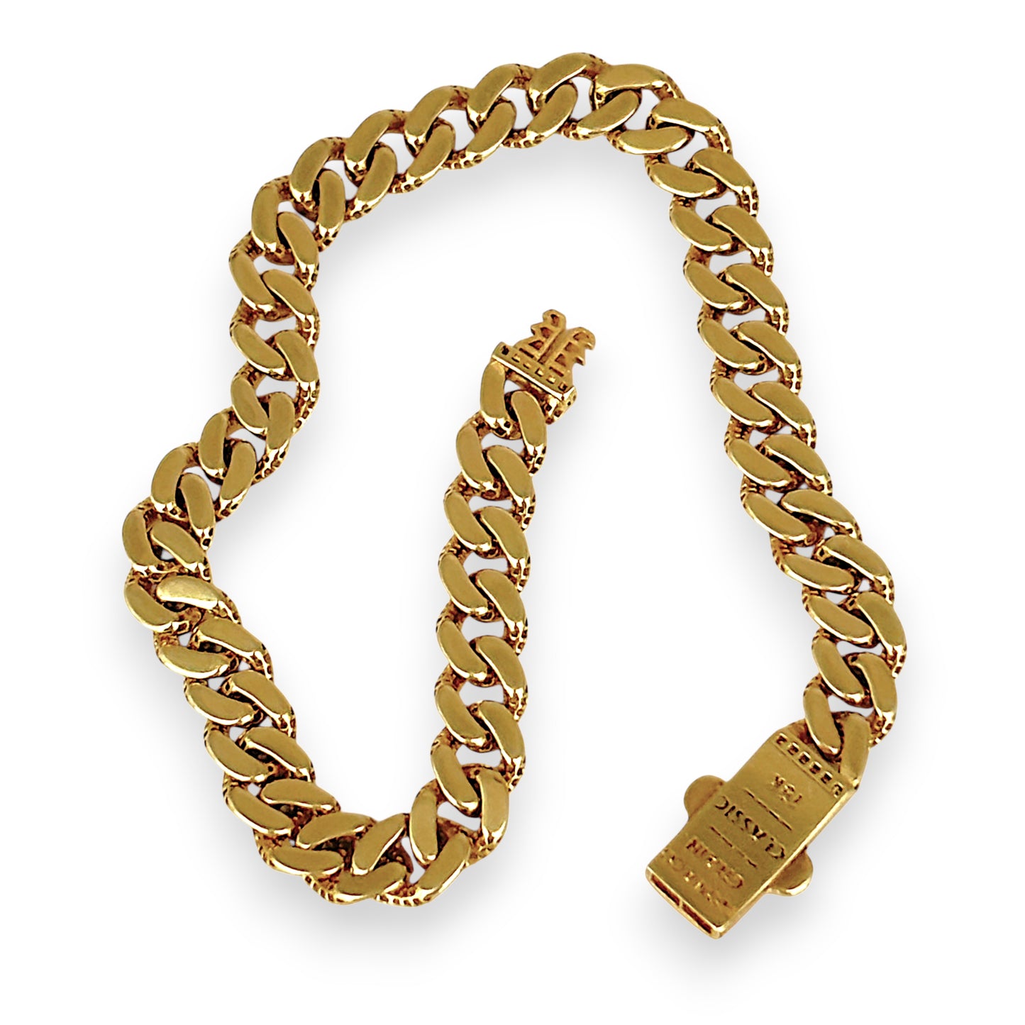 GOLD DEAL | 18ct (18kt) Gold Auric Contour Curb Bracelet 19.5cm