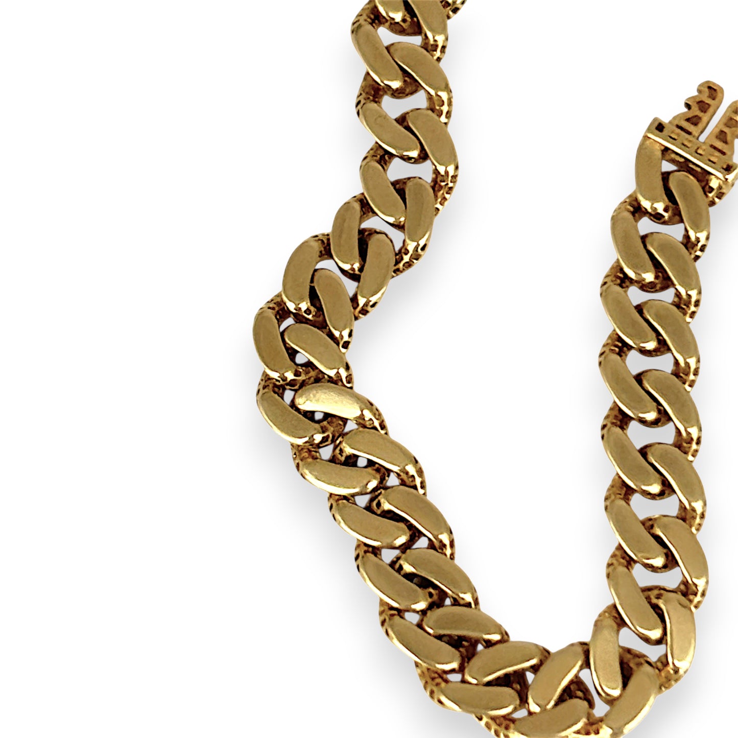 GOLD DEAL | 18ct (18kt) Gold Auric Contour Curb Bracelet 19.5cm