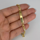 NZGD | 18ct Gold Aureon Duo‑Chain ID Bar Bracelet 19.8cm