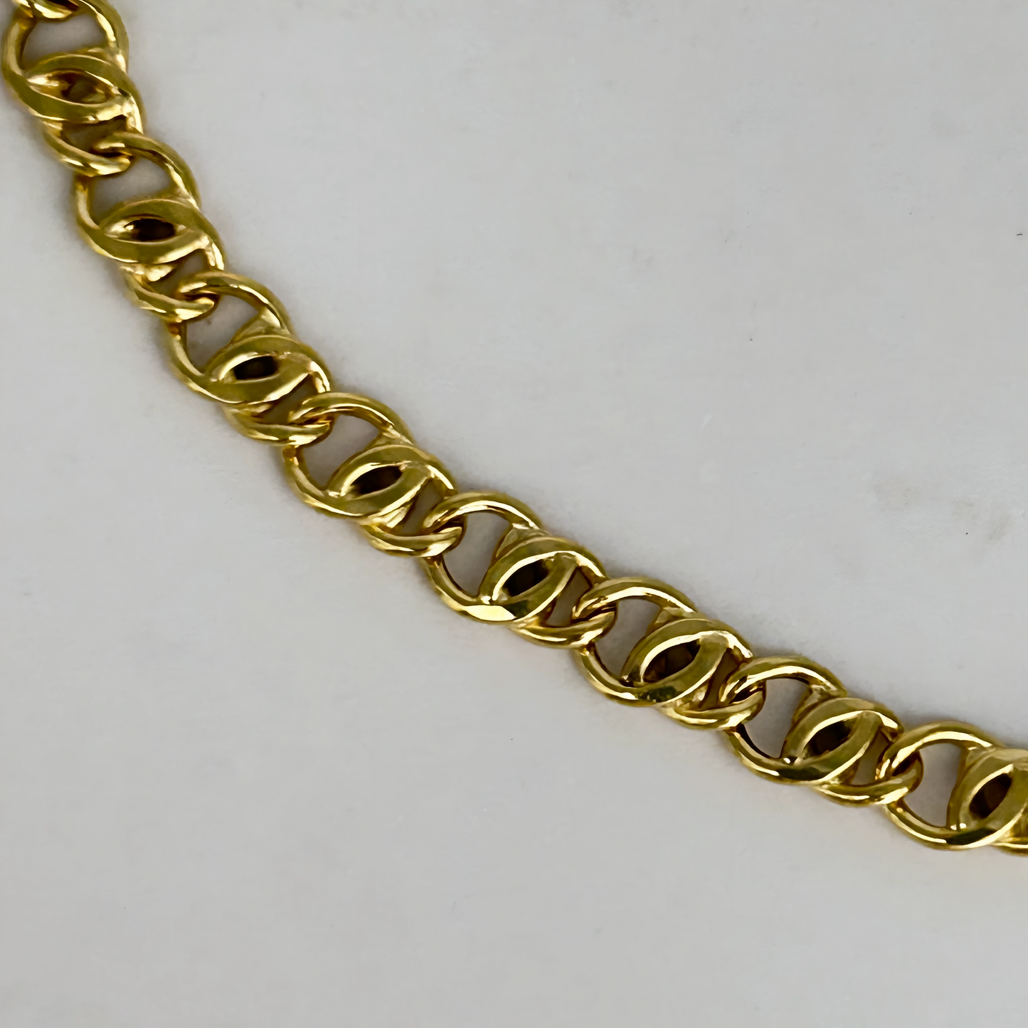 NZGD | 18ct Gold Aureon Duo‑Chain ID Bar Bracelet 19.8cm