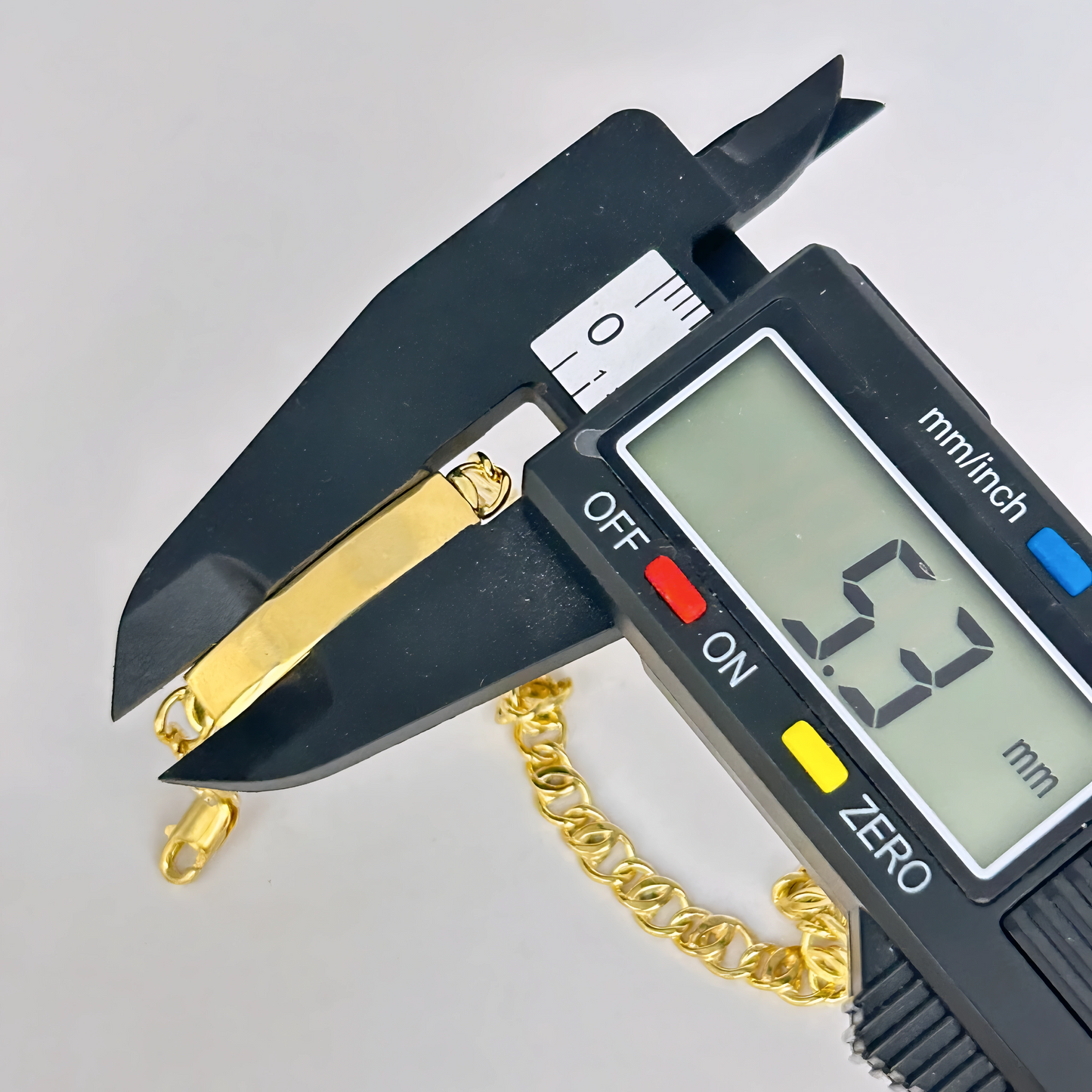 NZGD | 18ct Gold Aureon Duo‑Chain ID Bar Bracelet 19.8cm