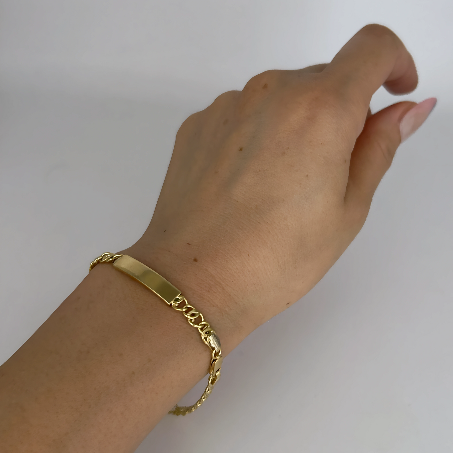NZGD | 18ct Gold Aureon Duo‑Chain ID Bar Bracelet 19.8cm