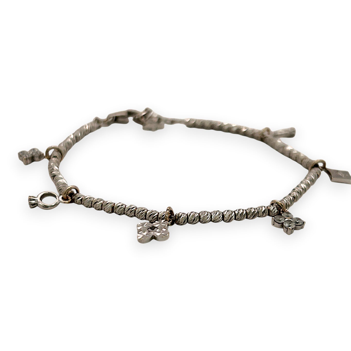 NZGD | 18ct White Gold Celestial Six‑Charm Bracelet 16 - 18.5cm