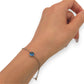 NZGD | 18ct White Gold Blue Evil Eye Cross Bracelet 18.5cm