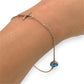 NZGD | 18ct White Gold Blue Evil Eye Cross Bracelet 18.5cm