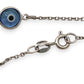NZGD | 18ct White Gold Blue Evil Eye Cross Bracelet 18.5cm
