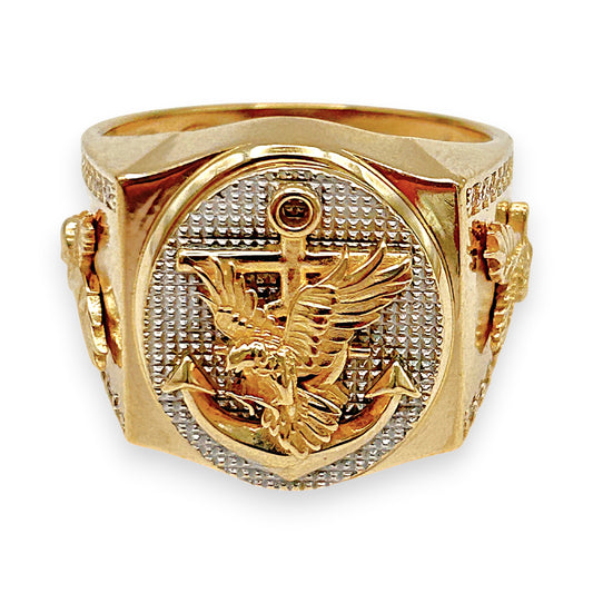 NZGD | 18ct Gold Anchor of Valor Signet Ring Size R