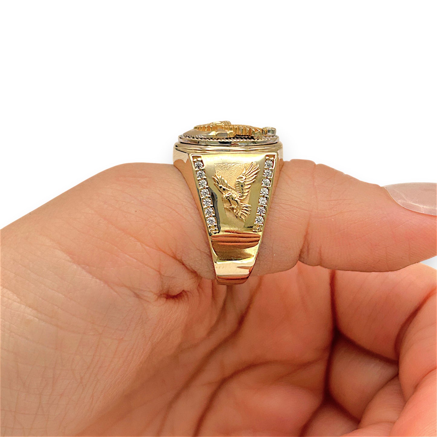 NZGD | 18ct Gold Anchor of Valor Signet Ring Size R