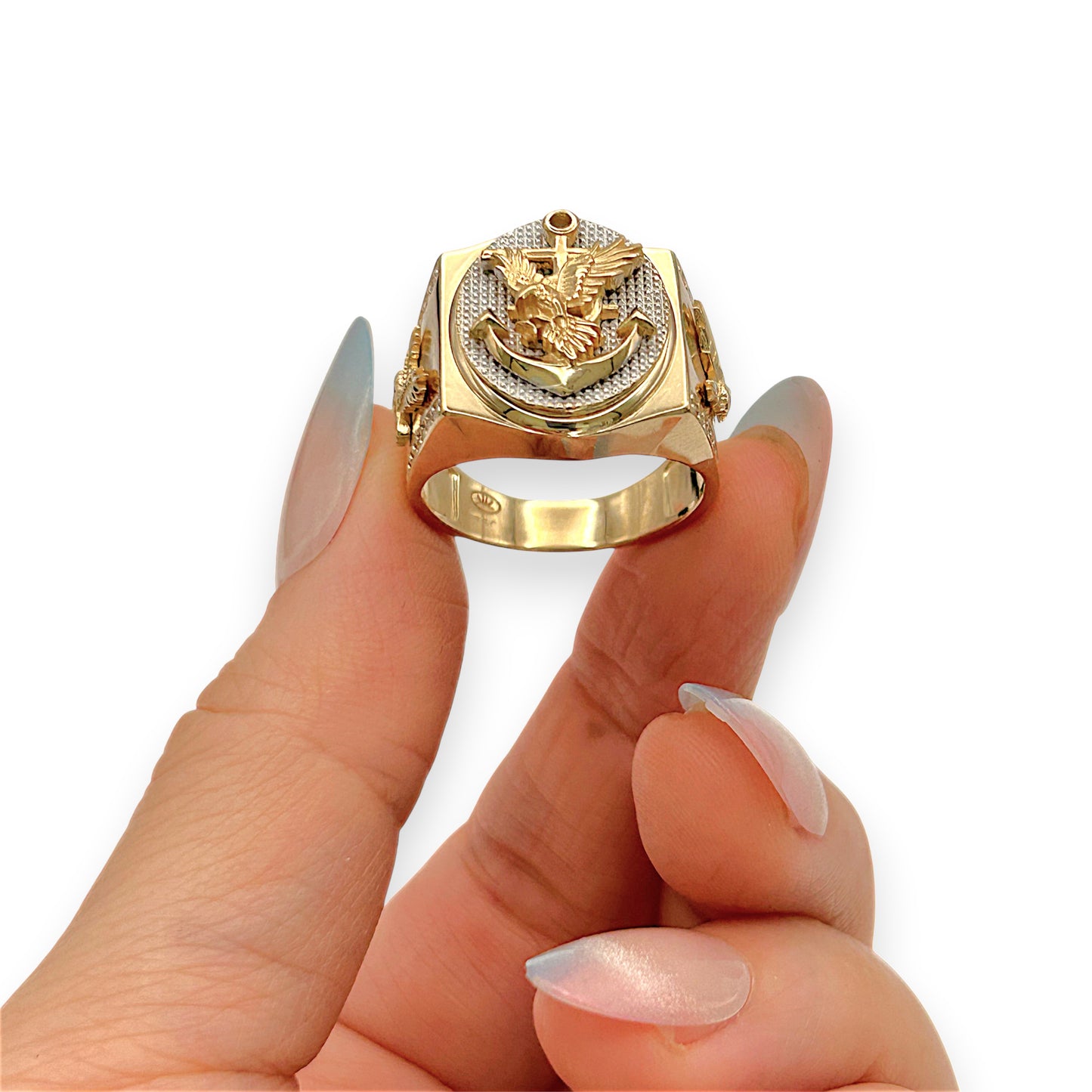 NZGD | 18ct Gold Anchor of Valor Signet Ring Size R