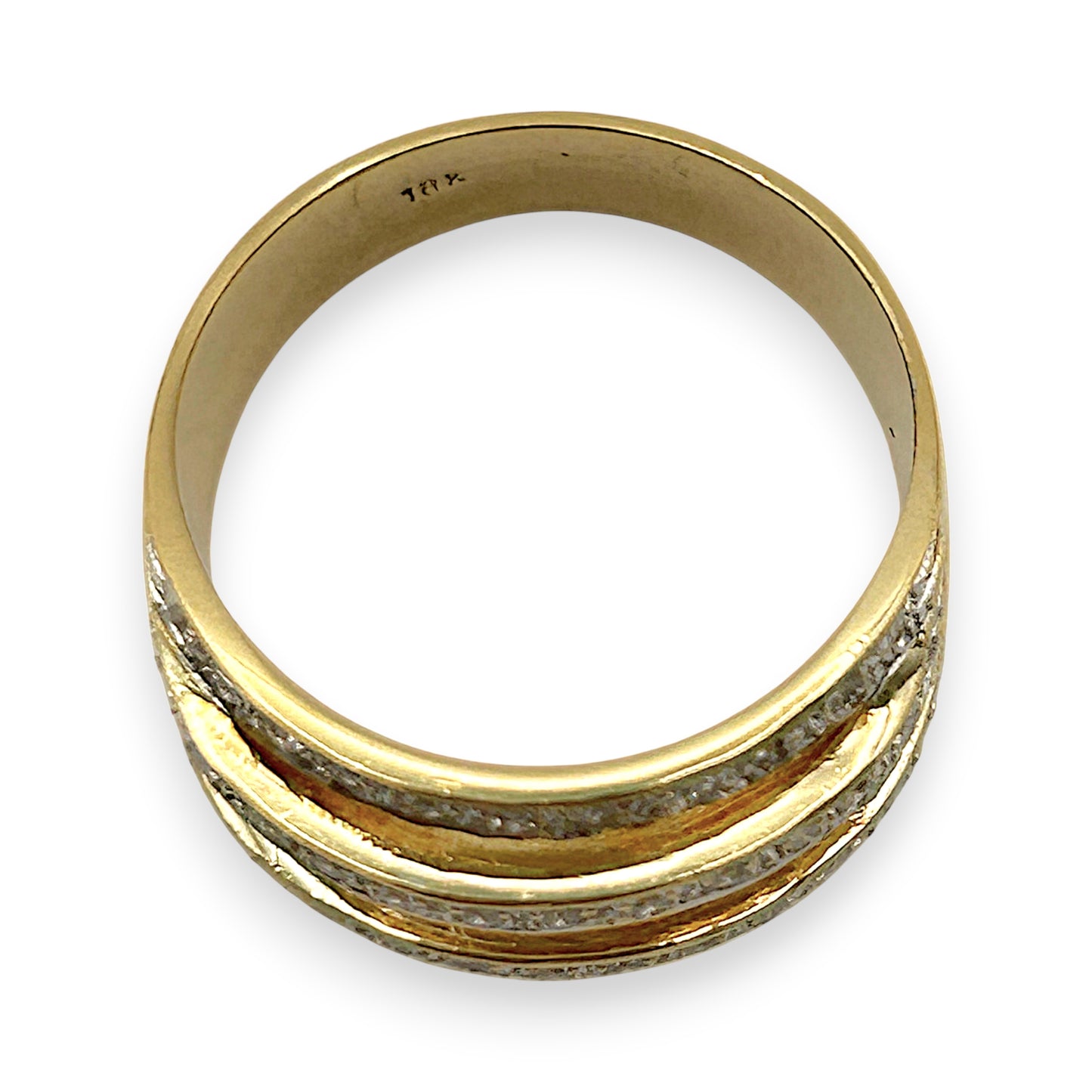 GOLD DEAL | 18kt Gold Multi‑Row Diamond Ring Valuation $6,890 TDW 0.710ct.