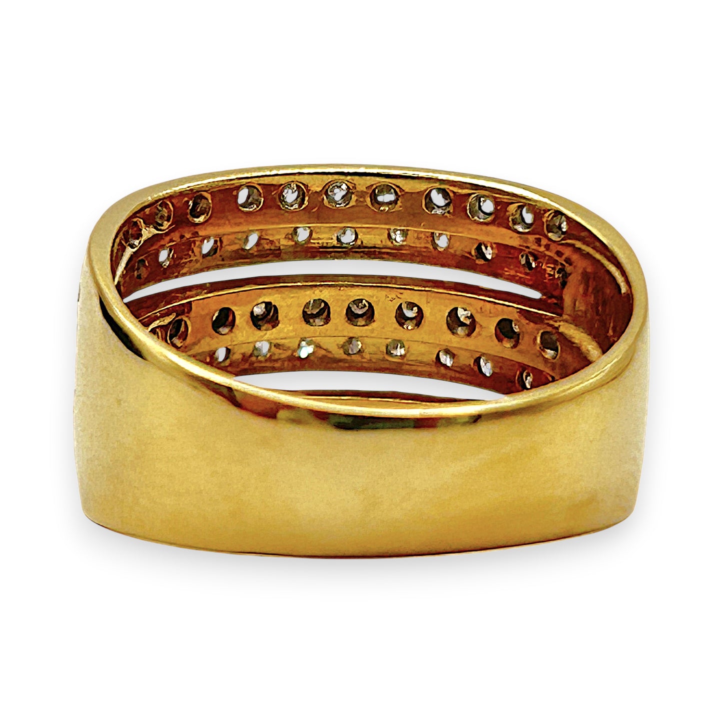 GOLD DEAL | 18kt Gold Multi‑Row Diamond Ring Valuation $6,890 TDW 0.710ct.
