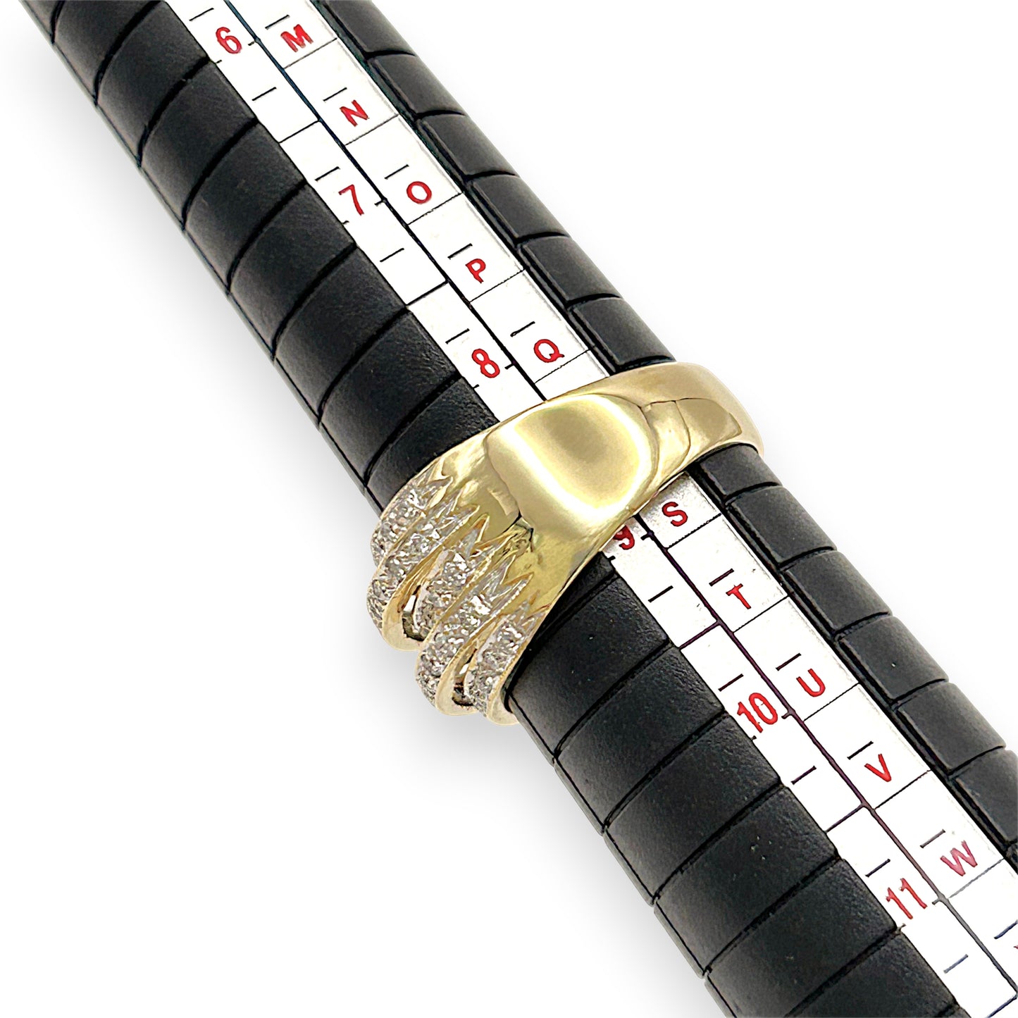 GOLD DEAL | 18kt Gold Multi‑Row Diamond Ring Valuation $6,890 TDW 0.710ct.