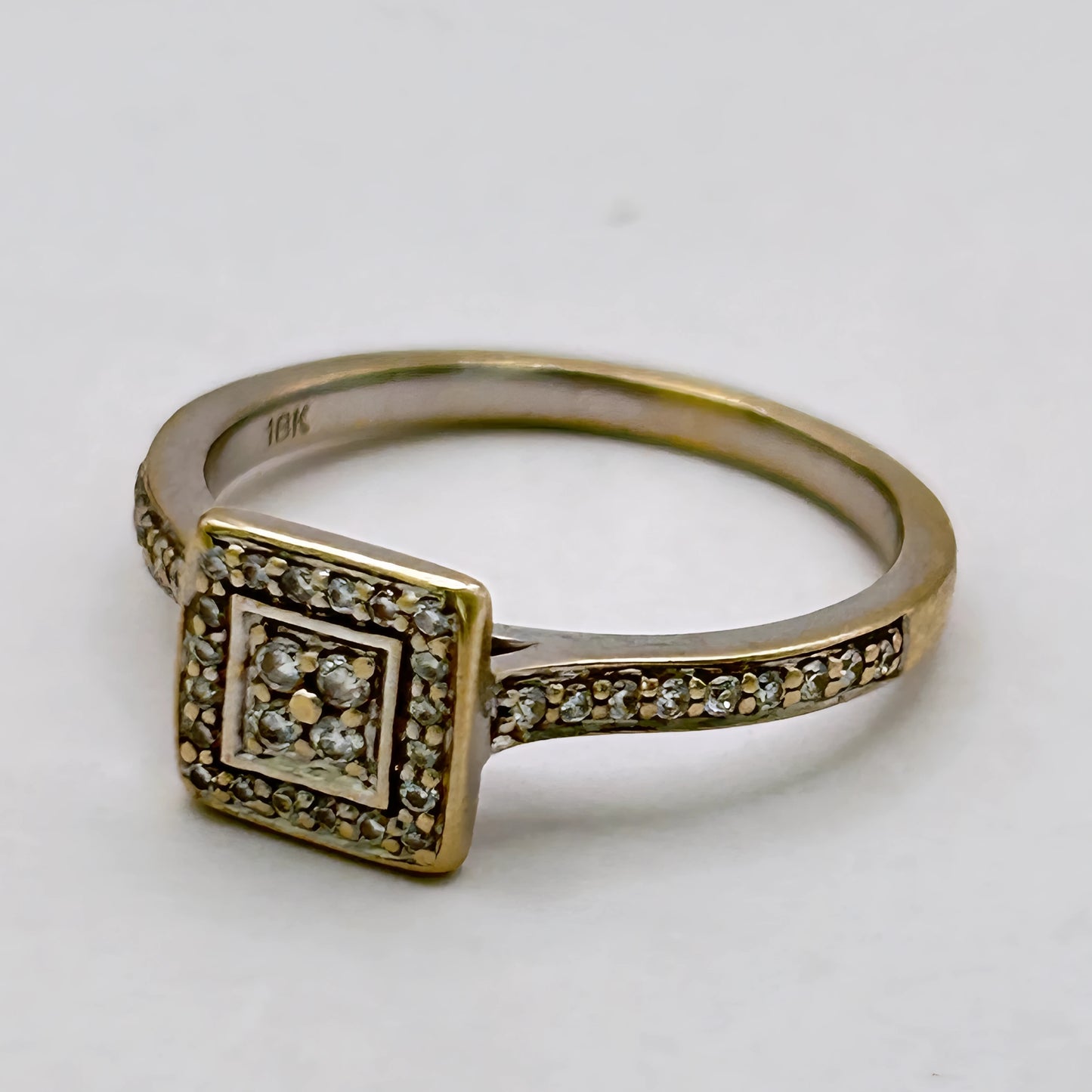 NZGD | 18ct Y/W Gold Radiant Square Diamond  Ring