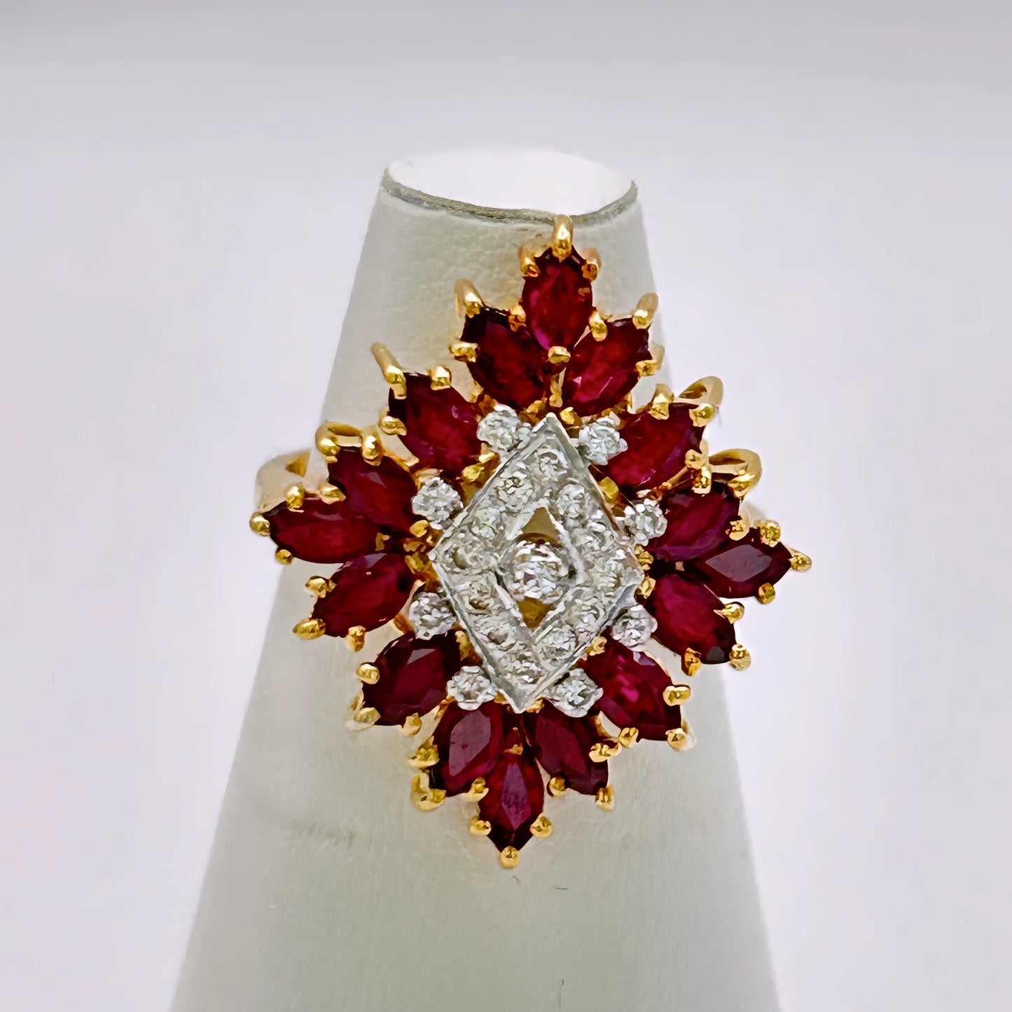 NZGD | 18ct Gold Golden Flame Ruby & Diamond Ring Valuation $5,100