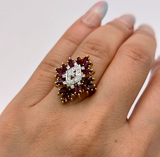 NZGD | 18ct Gold Golden Flame Ruby & Diamond Ring Valuation $5,100