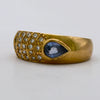 NZGD | 18ct Gold Sapphire Teardrop Diamond Ring Valuation $7,700