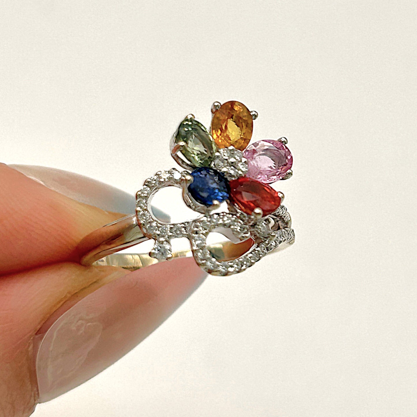 GOLD DEAL | 18kt Y/W Gold Eternal Petal Harmony Ring Valuation $5,135