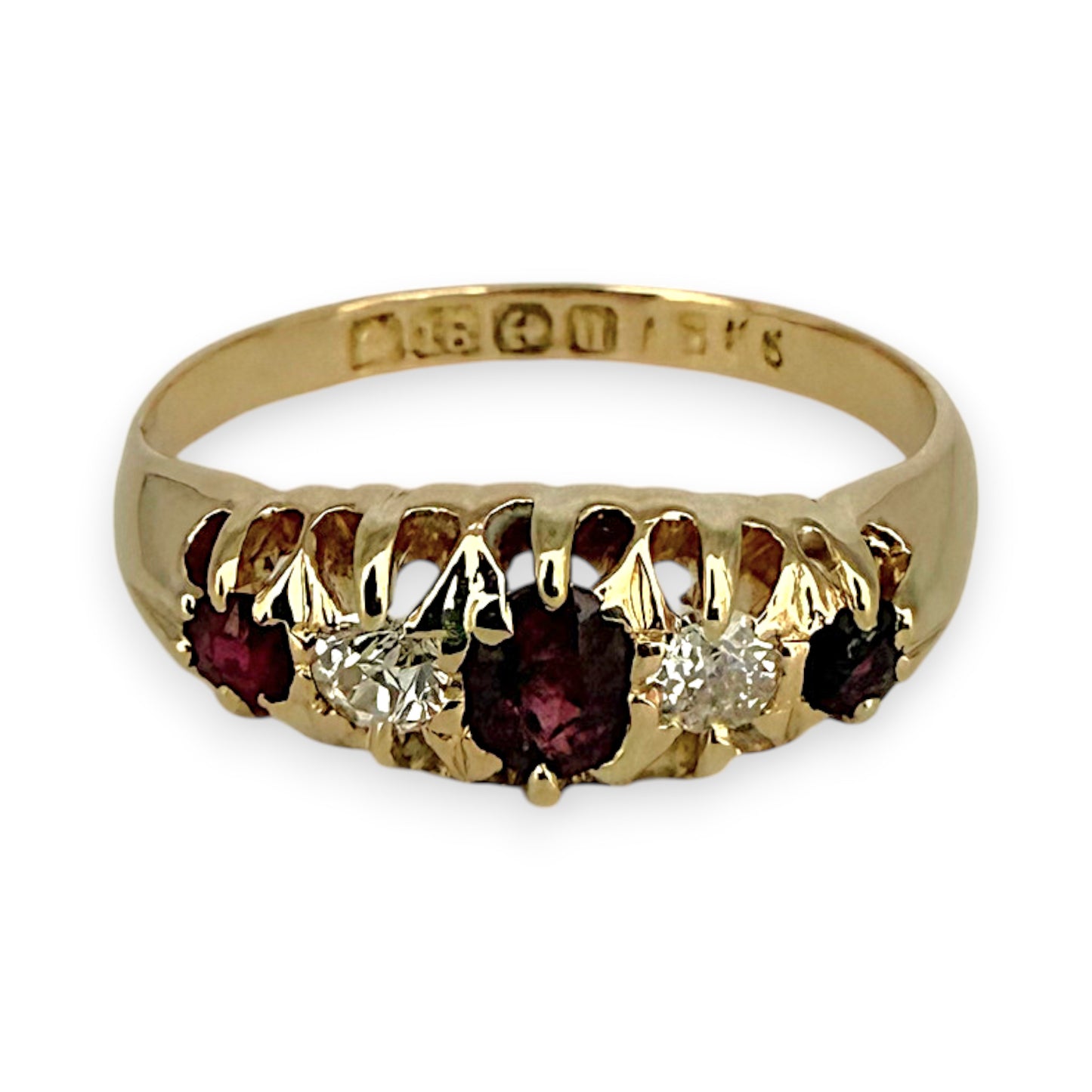 NZGD | 18ct Gold Scarlet Glow Diamond Ring Size P 1/2
